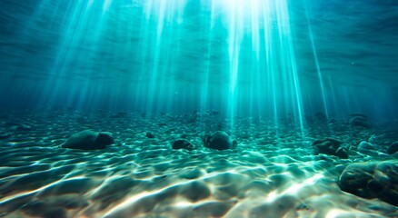 underwater scene with rays of light