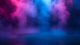 Fototapeta Fototapety przestrzenne i panoramiczne - 3d render blue pink neon frame, generative ai