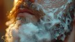 Close-up portrait of a bearded man in a foam bath. - Generative AI