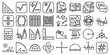 Set of math icon outline vector