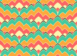 © akini - Seamless pattern with geometric flame stitch style motifs. Bright retro repeat wallpapaer