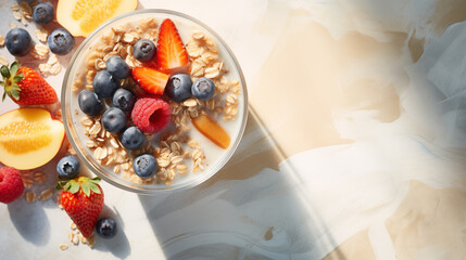 Wall Mural - porridge with fruits