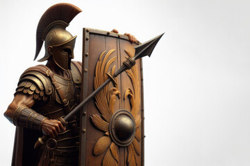 Wall Mural - Roman soldier on a light background. Place for text.