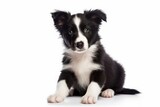 Fototapeta  - border collie puppy, black and white dog. shepherd breed, pet.