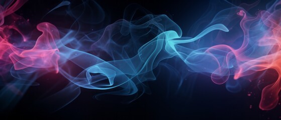 abstract magic: dark bokeh background with enchanting smoke, sparks, and neon glow