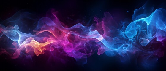 abstract magic: dark bokeh background with enchanting smoke, sparks, and neon glow