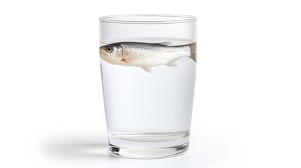 glass of water with fish