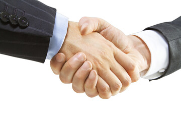 Aufkleber - Close up of a firm handshake between business professionals on isolated background