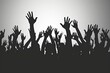 © AAA - silhouette of many people with hands raised