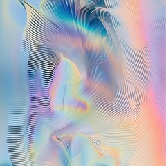 Wall Mural - Holographic glitch effect. Neon color palette. For advertising and design