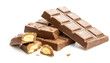 braune Schokolade mit Keks isoliert auf weißen Hintergrund, Freisteller 