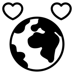 Sticker - planet earth with heart