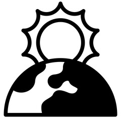 Sticker - earth with sun icon