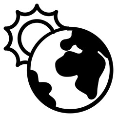 Sticker - earth with sun icon