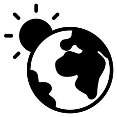 Sticker - earth with sun icon