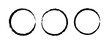 Grunge ink brushcircle style vector illustration isolated on clear background. Set of black paint brush stroke borders.