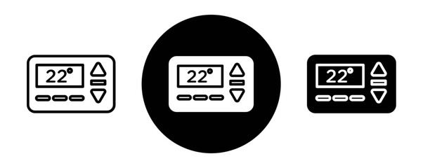 Wall Mural - Thermostat outline icon collection or set. Thermostat Thin vector line art