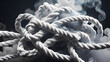 White ropes knotted together with smoke