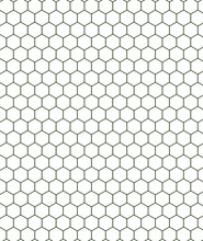 Black Hollow Hexagons On A White Background