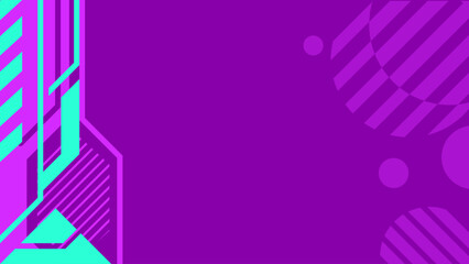 Poster - Purple Neon Futuristic Flat Mech Frame background, with Complex Pattern Circles