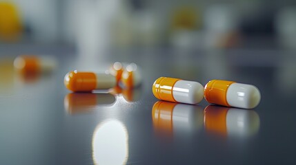 Wall Mural - Cutting-edge pharmaceutical facility with pills in motion on conveyors, highlighting advanced drug manufacturing techniques.