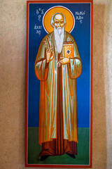 Wall Mural - Saint Nicholas icon in the church of Zica orthodox monastery near Kraljevo, Serbia
