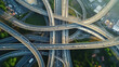 Expressway top view, Road traffic an important infrastructure in Thailand 
