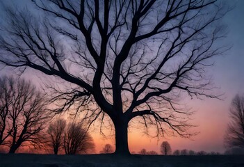 Poster - sunset in the forest