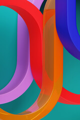 Poster - 3d illustration of geometric colorful wave surface. pattern of simple geometric shapes