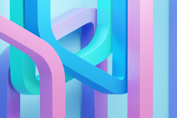 Poster - 3d illustration of geometric   colorful   pattern of simple geometric  shapes
