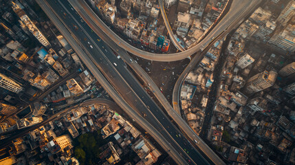 Poster - Bird's-eye perspective of an Indian city