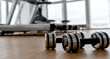 © I - dumbbells and exercise equipment in the gym