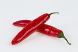 Fototapeta Tulipany - Chili pepper red on white backgound 