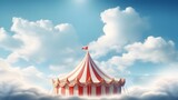 Fototapeta  - Circus tent made with clouds in the sky