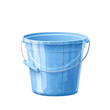 © Jan - A glossy blue plastic bucket with a handle, isolated on transparent background.