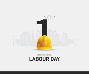 International Labour day 2024. Labor day creative. may day 2024 concept. world labour day concept vector illustration. safety helmet vector. 1st may creative.  Social Justice and Decent Work for All