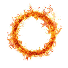 Wall Mural - fire circle isolated on white