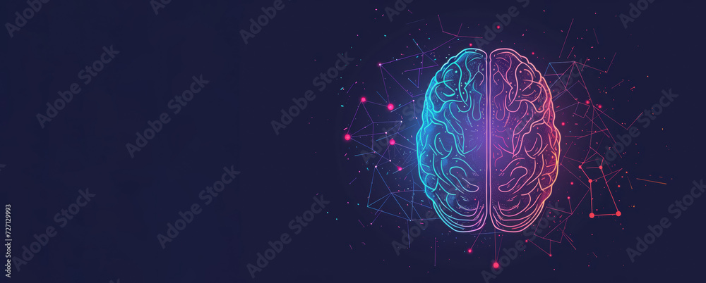 Illustration Stock A digital illustration of a human brain lights up ...