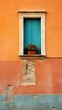 Italian Window  On Colorful Wall