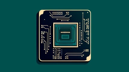 Electronic circuit board  processor icon 