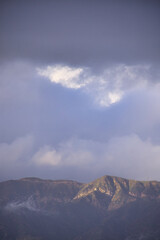 Wall Mural - Winter storms approach the Santa Barbara channel at sunset.