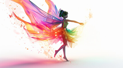 A whimsical and enchanting 3D representation of a mischievous fairy, radiating joy and playfulness. With stunning super rendering techniques, this vibrant artwork boasts incredible depth and