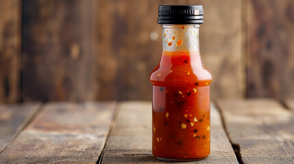 Wall Mural - Spicy sauce bottle in glass bottle