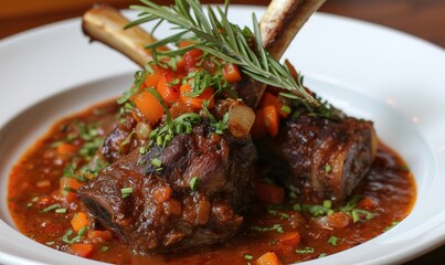 realistic garlicky Braised Lamb Shanks with Sweet Peppers 