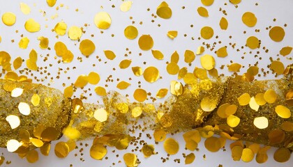 Wall Mural - golden shiny confetti on a white background