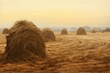 haystacks on the field