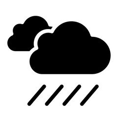 Rain clouds icon vector. Simple weather sign. Cloud with rain icon