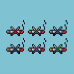 Poster - Pixel art sets icon of no smoking logo variation color.Healthy no smoking icon on pixelated style. 8bits Illustration, perfect for design asset element your game ui. Simple pixel art icon asset.
