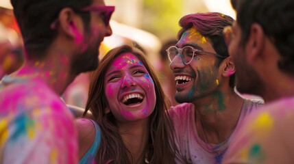 Group of Men Standing Together, Holi