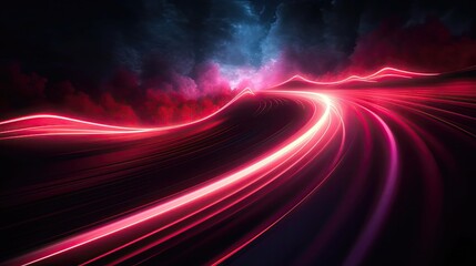 Wall Mural - bright red lights on road background